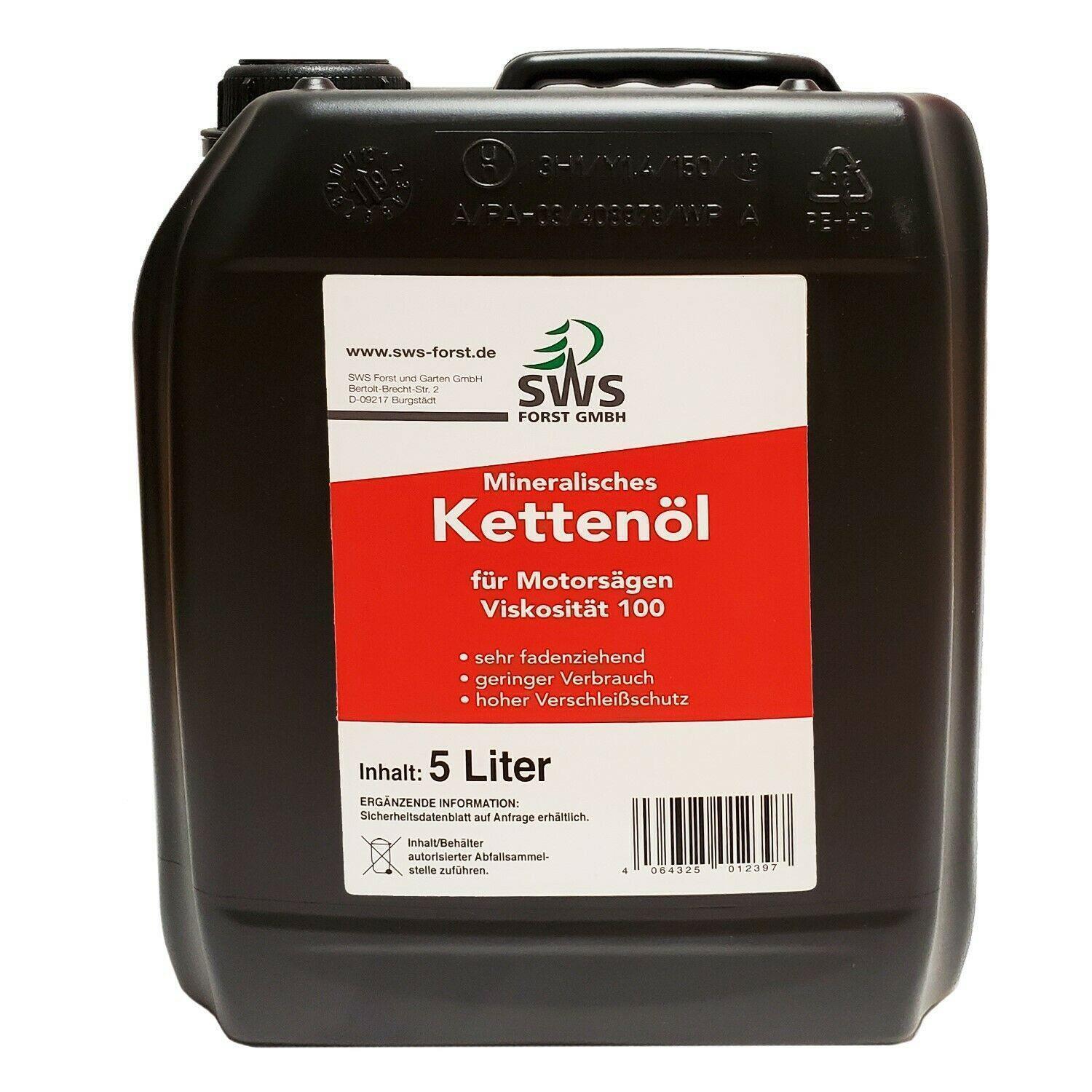 5 Liter SÄGENSPEZI Haftöl für Kettensägen mineralisch Ketten-Haft-Öl für  Motor- Elektro- Akku-Säge 5L Kanister