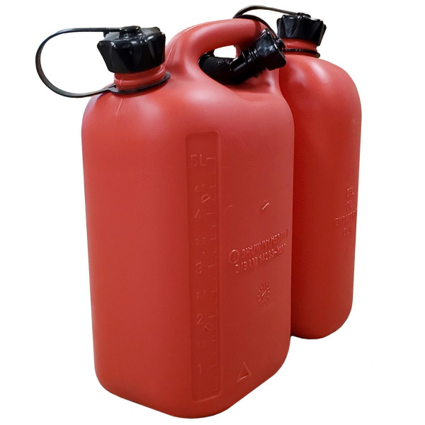 Doppelkanister rot Benzinkanister für 5 Liter Benzin und 3 Liter