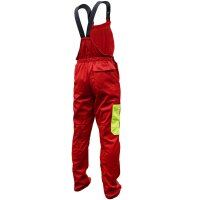 Schnittschutzlatzhose Forsthose Forstlatzhose gelb/rot SSK1